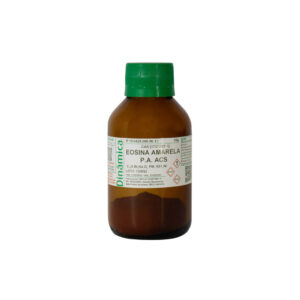 Eosina 25g da marca Dinâmica para coloração em laboratório.