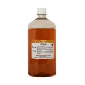 Frasco de corante Orange G 1 litro da marca Suetam, utilizado para coloração em citologia.