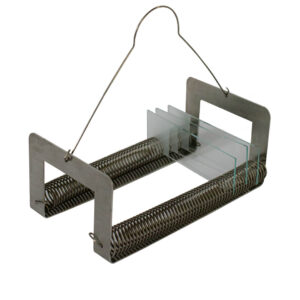 Berço de aço inox para coloração de 48 lâminas.